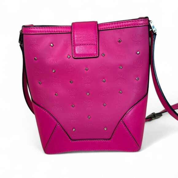 MCM Pink Leather Crossbody With Studs - Picture 2 of 16